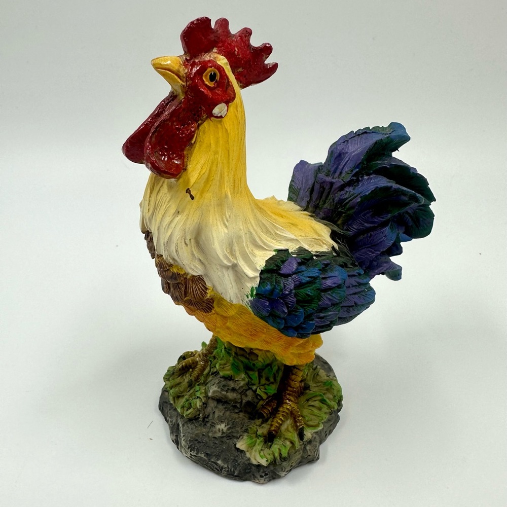 Rooster Polystone Figurine Colorful 5.5"H K's Collection Farmhouse Country Decor
